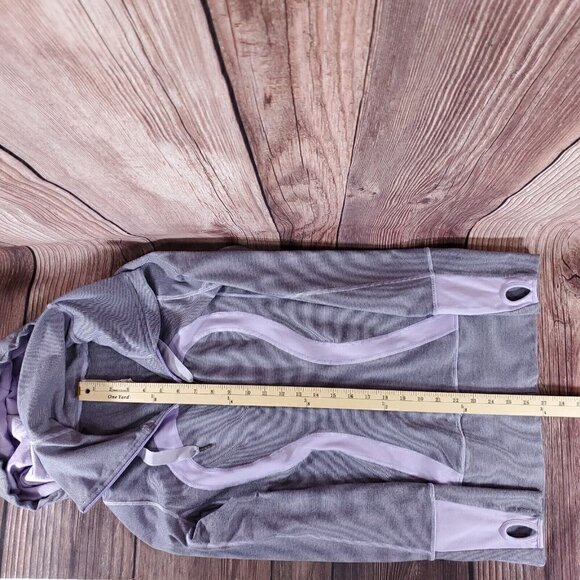 Lululemon Stride Jacket Size 6 Lilac Heathered Coal Wee Stripe Full Zip Hoodie - Picture 15 of 16